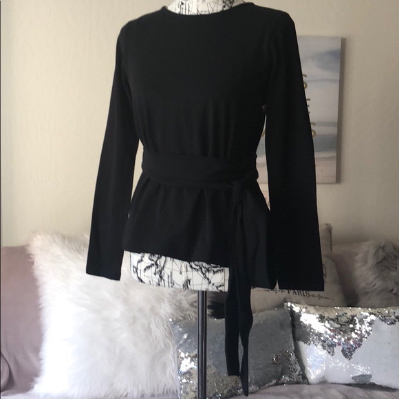 J. Crew Belted Cross Top w/Open Slit Back, NWT - Picture 6 of 7